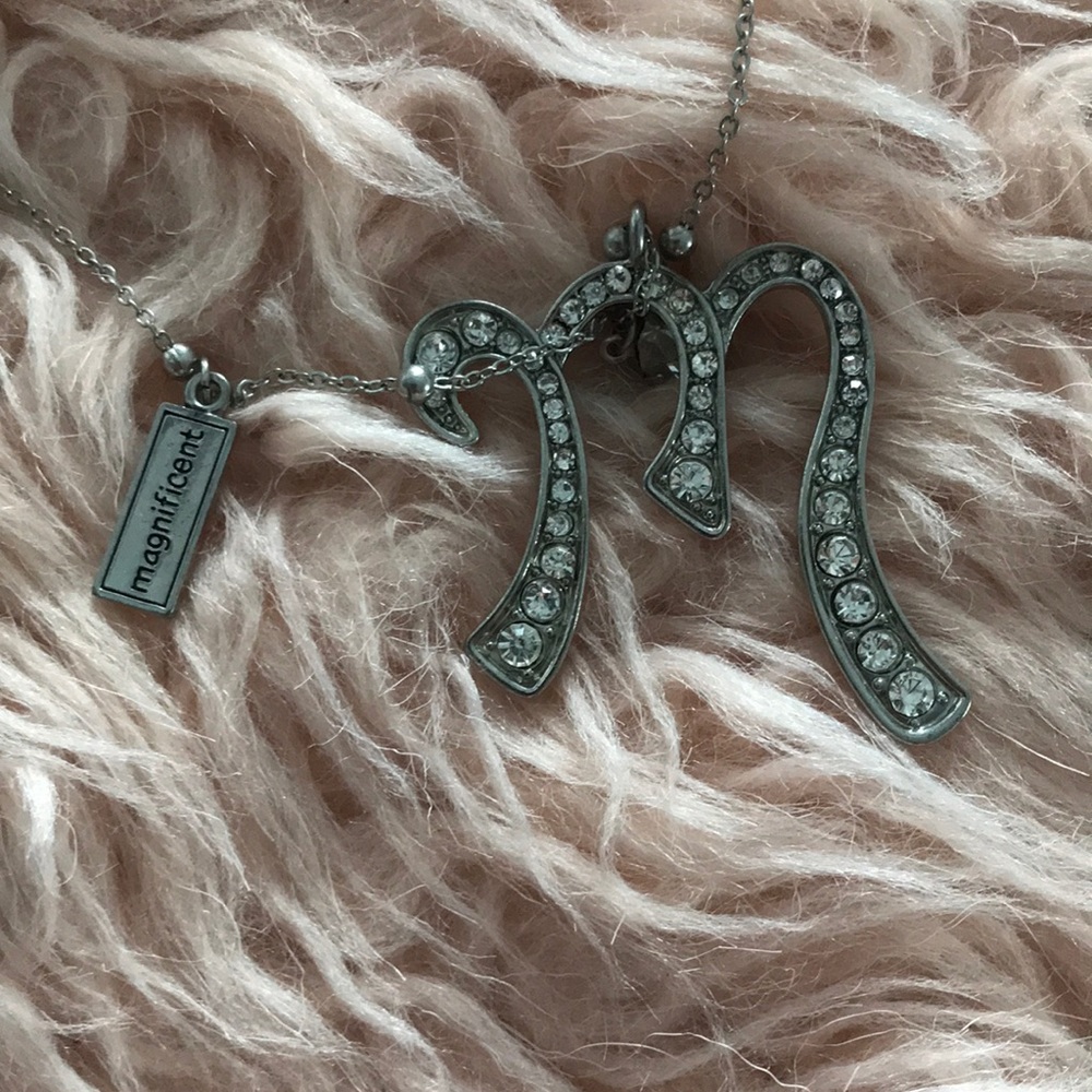 M Silver necklace